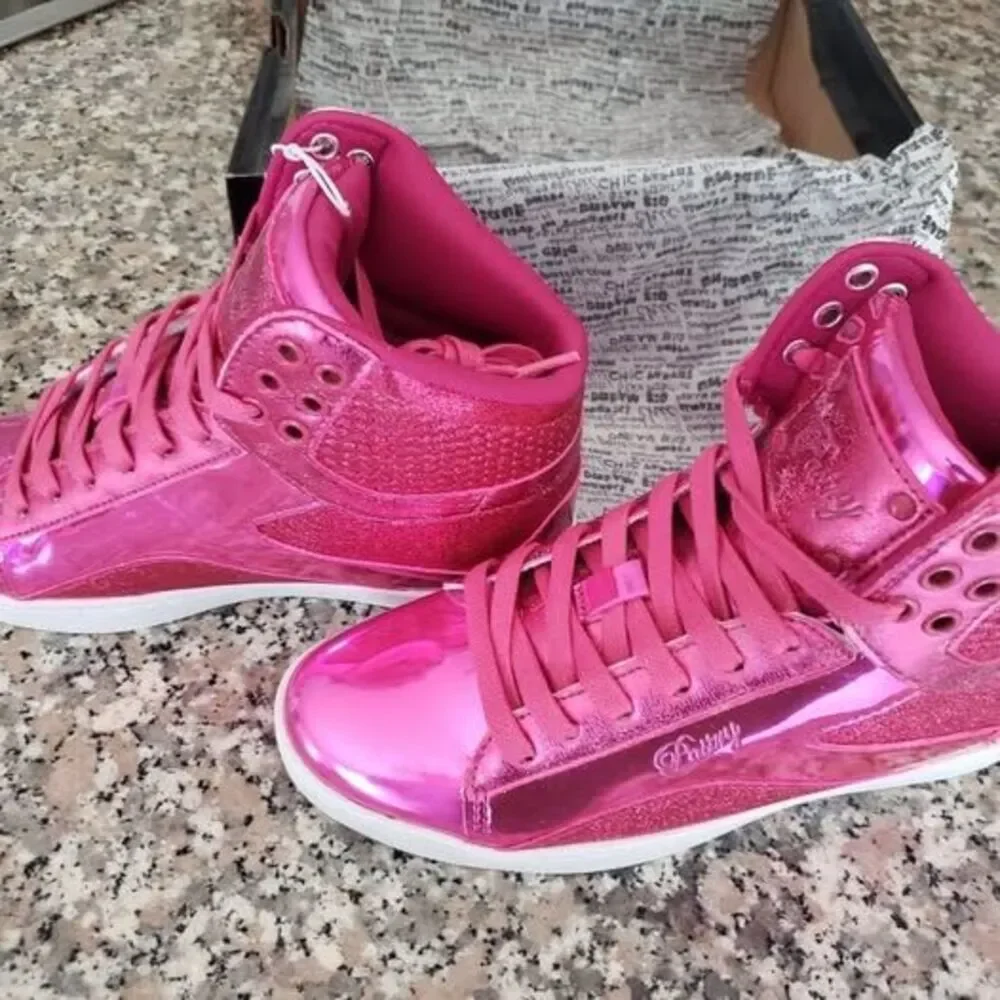 New Pastry Pop Tart Glitter High-Top Sneaker & Dance Shoe - Pink - Size 6.5